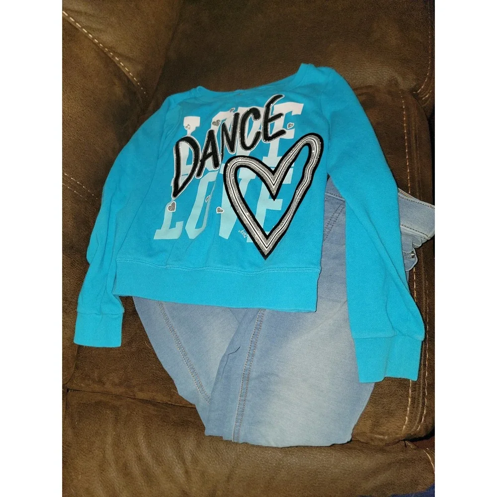 Justice‎ outfit dance sweatshirt and jeans jeggings size 10